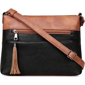 Elegant Lightweight Crossbody Bag for Women - Soft Faux Leather, 10"L x 8"H